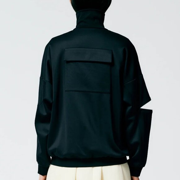 Tibi Active Knit Zipper Detailed Track Jacket, black, XXS - Picture 3 of 8